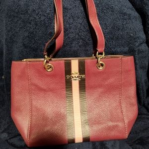 Authentic Coach Maroon Jes Tote